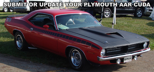 Submit Or Update Your Plymouth AAR Cuda